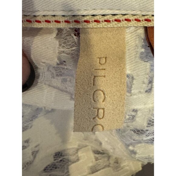 Pilcro Shirt Women Small White Lace Lacey Button Down Top Boho Cottagecore - Picture 12 of 15